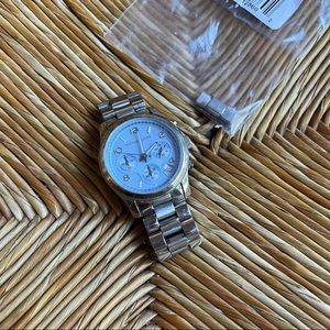 Michael Kors Silver Watch Baby Blue Face